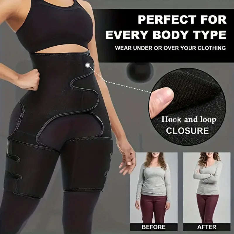 Yellow Women's 3-in-1 Body Shaper: Waist Cincher, Thigh Slimmer, Glute Lifter - Workout Gear (Size : S/M)