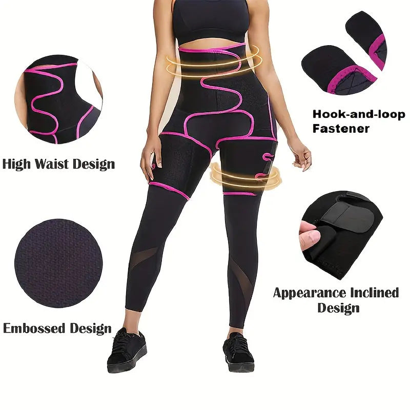 Pink Women's 3-in-1 Body Shaper: Waist Cincher, Thigh Slimmer, Glute Lifter - Workout Gear (Size : L/XL)