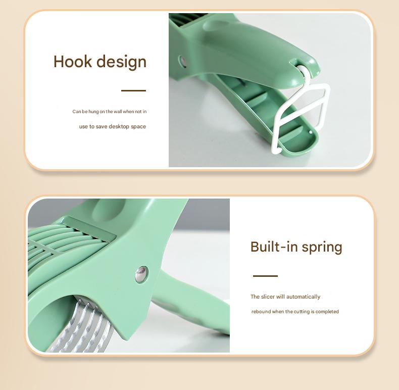 2 pcs Green 5-Blade Fruit & Vegetable Slicer for Crinkle Cuts - Kitchen Gadget