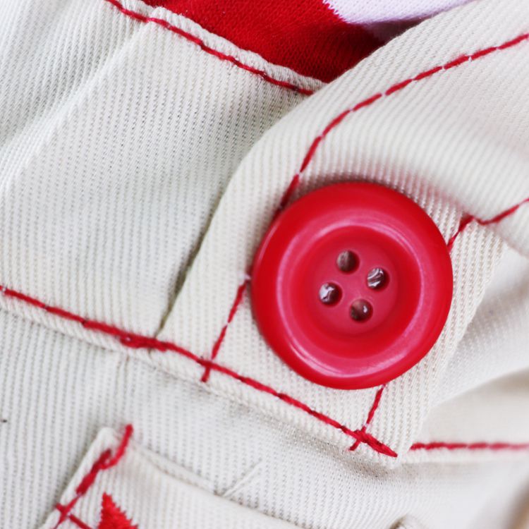 Red Cute Sailor Dog Outfit - Striped Shirt & Anchor Overalls for Small Dogs (Size : M )