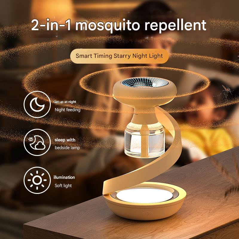 Beige 2-in-1 Mosquito Repellent Lamp & Starry Sky Night Light Projector