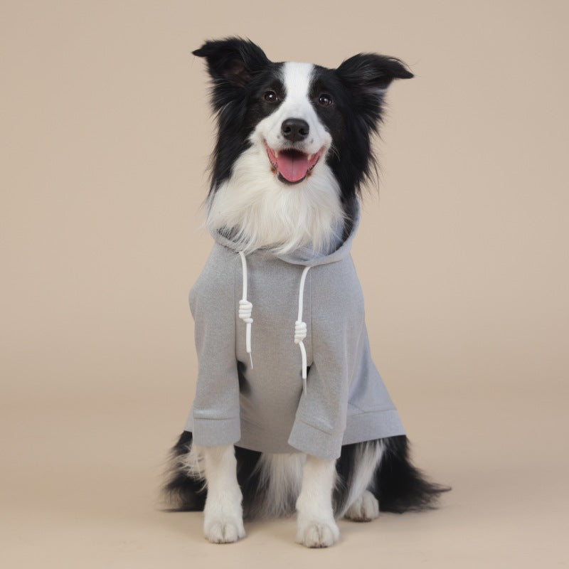 Grey Classic Dog Sweatshirt with Hood & Drawstrings - For Large Dogs (Size : 4XL)