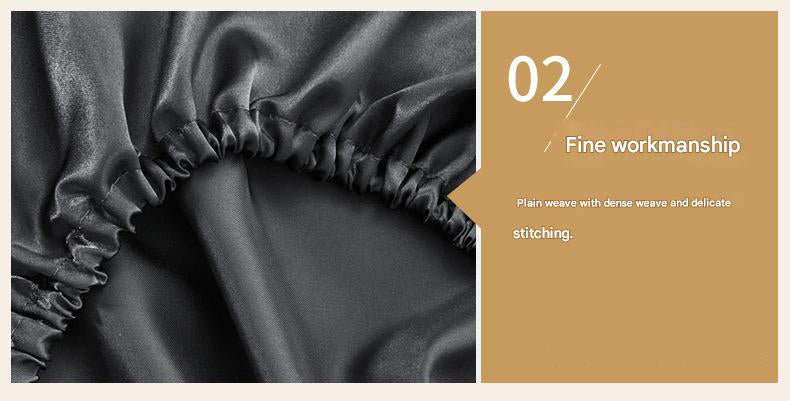 Champagne Silky Satin Pillowcase Pair - Smooth for Hair & Skin, Elastic Fitted (46x90+16cm)