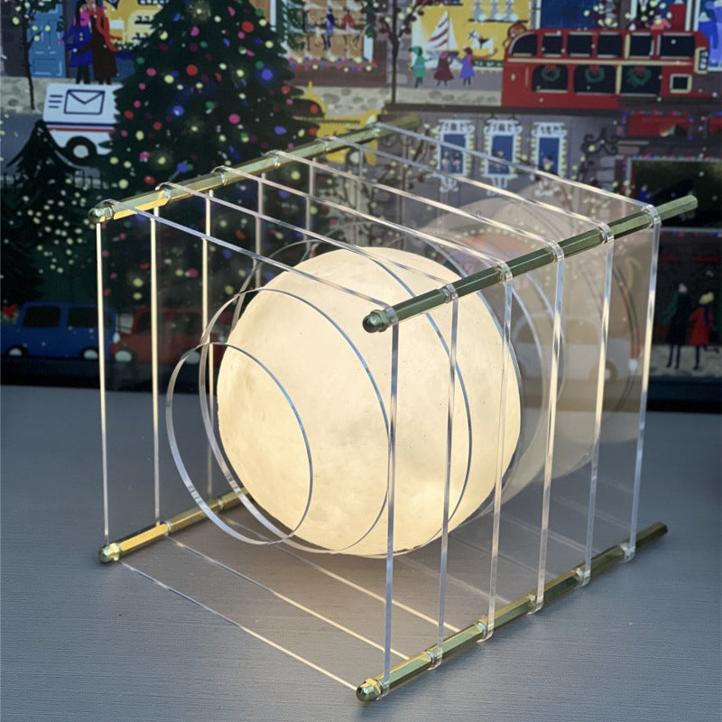 Minimalist Layered Acrylic Moon Lamp - USB Touch Dimmable (Transparent Moon Lamp)