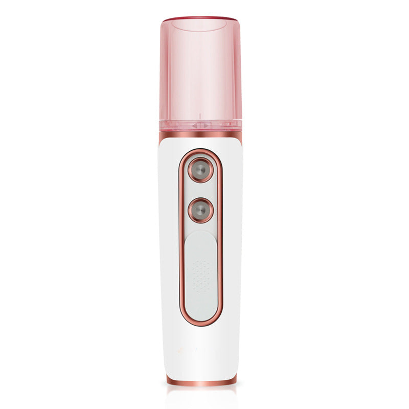 White Dual Nozzle Nano Facial Mister - USB Rechargeable Hydrating Spray