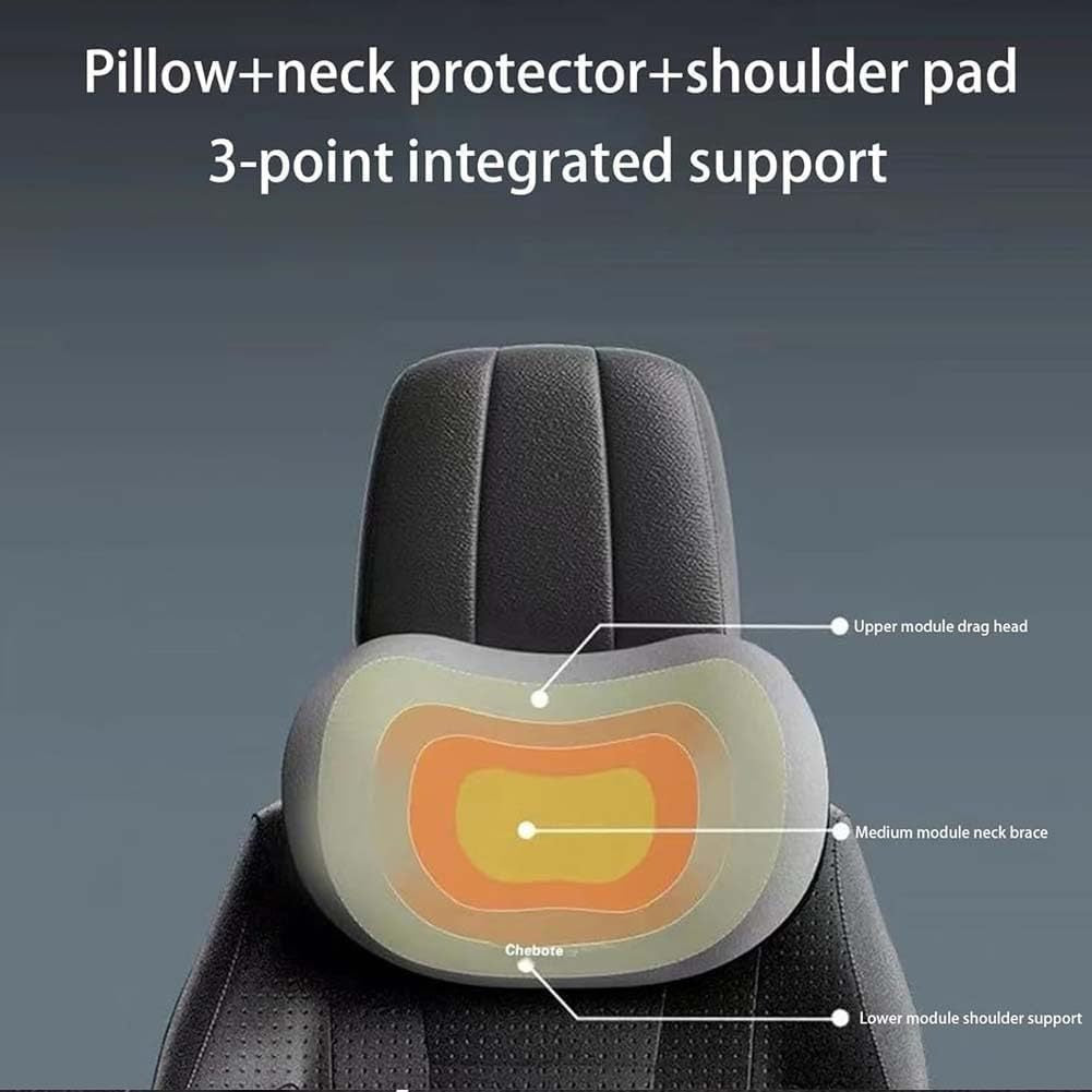 Pink Ergonomic Memory Foam Car Headrest & Lumbar Support Cushion Set - Driving Comfort Neck & Back Pillow