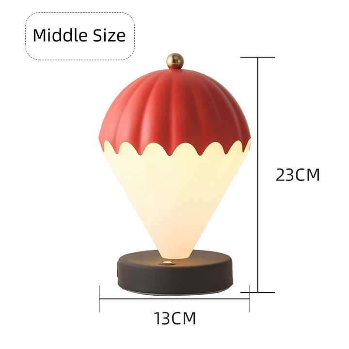 Yellow Rechargeable Hot Air Balloon LED Touch Lamp - 3-Color Nordic Style Desk Light