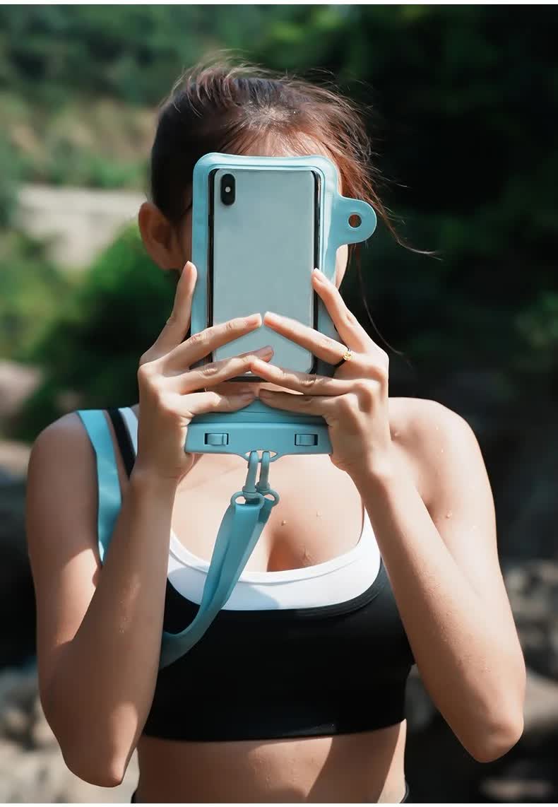 Mint Green 2-Pack Universal IPX8 Waterproof Phone Pouch with Lanyard - Touch Sensitive Case for Swimming & Outdoor Sports