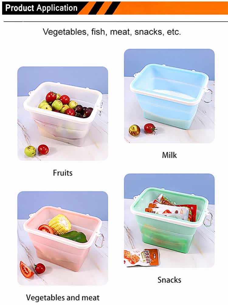 2 Pcs Pink Collapsible Silicone Food Storage Container - Microwave & Freezer Safe Lunch Box
