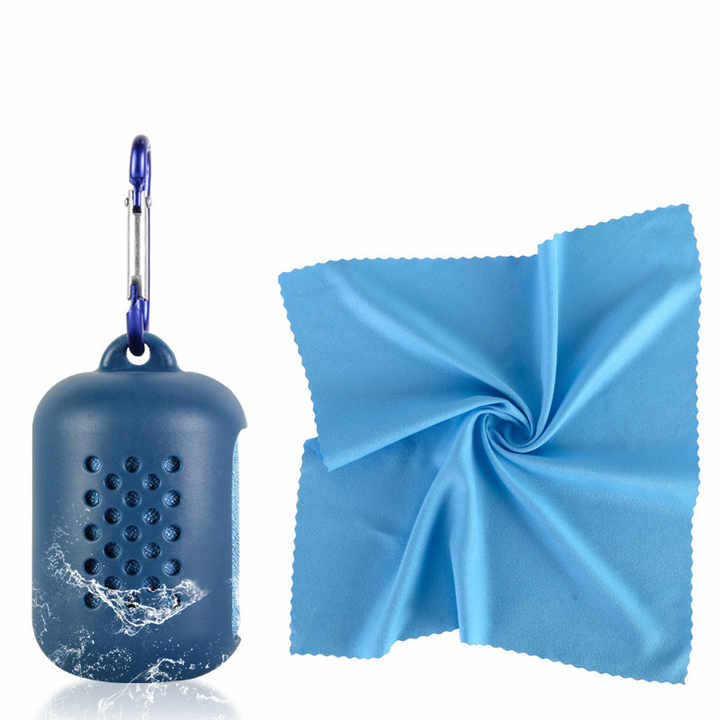 Pink Quick Dry Cooling Towel Set (2 Pack) - Microfiber Sport Towels with Silicone Cases & Carabiners