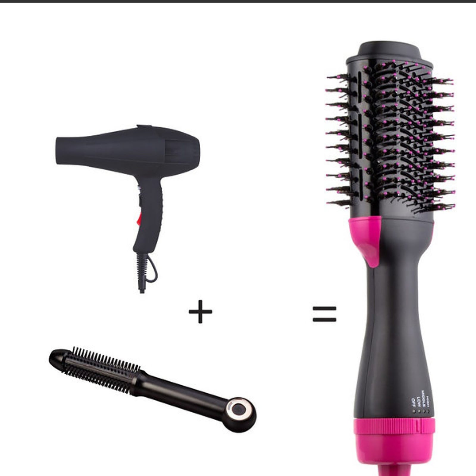 Pink And Grey One-Step Hair Dryer & Volumizer Hot Air Brush - Salon Styler for Drying, Smoothing & Volume