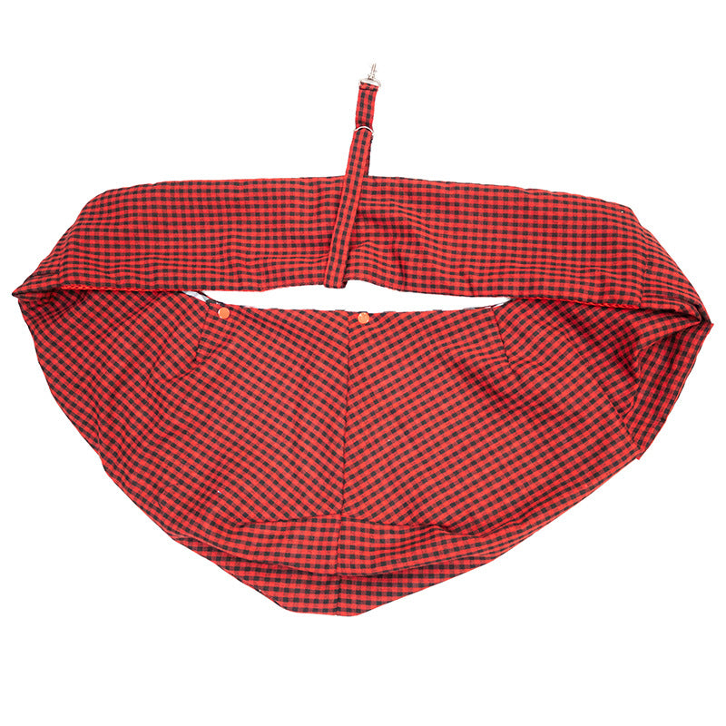 Black and Red Checkered Comfortable Pet Sling Carrier for Small Dogs & Cats - Breathable Cotton Checkered Bag, Hands-Free, Safety Features