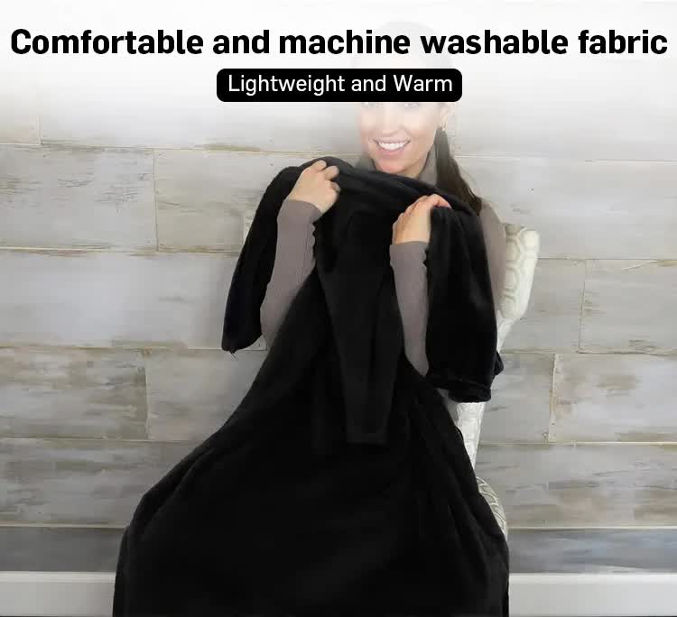 Grey 2-in-1 Plush Travel Blanket & Pillow Set - Soft Flannel with Luggage Strap & Carabiner (50x60in)