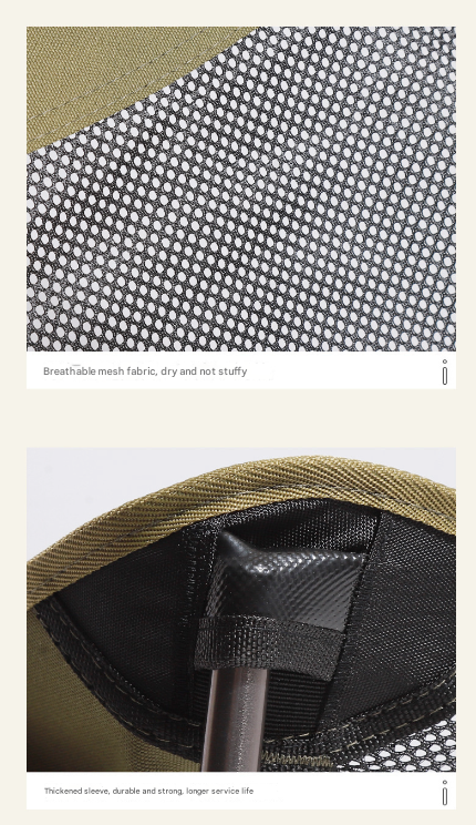 Khaki Lightweight Portable Folding Camping Chair - High-Back Aluminum Alloy Moon Chair with Oxford Fabric, Side Pocket & Carry Bag for Outdoor, Beach, Fishing