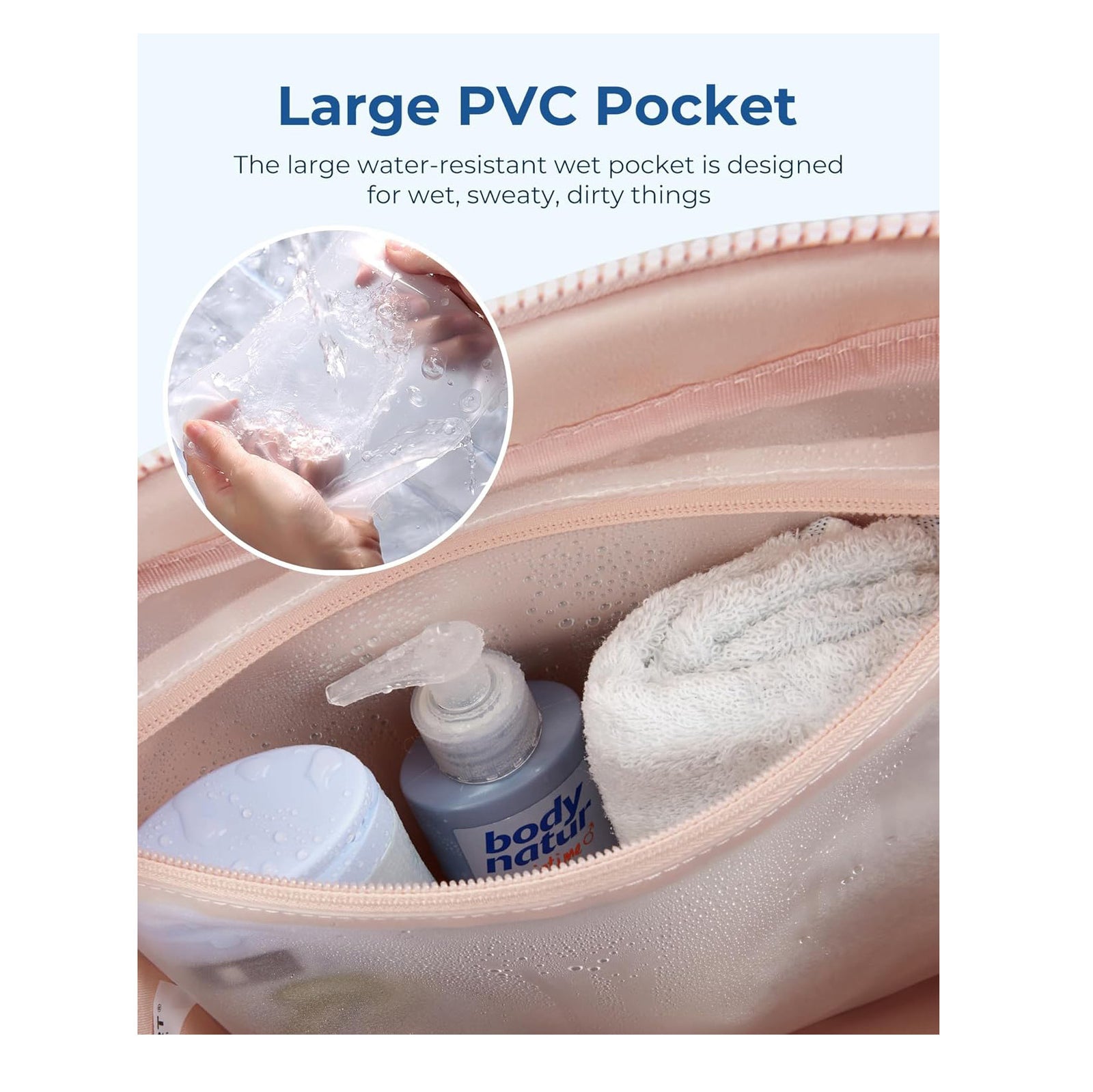 Pink Large Capacity Quilted Travel Tote Bag - Waterproof Gym Duffel with Wet Pocket (42x19x30cm)