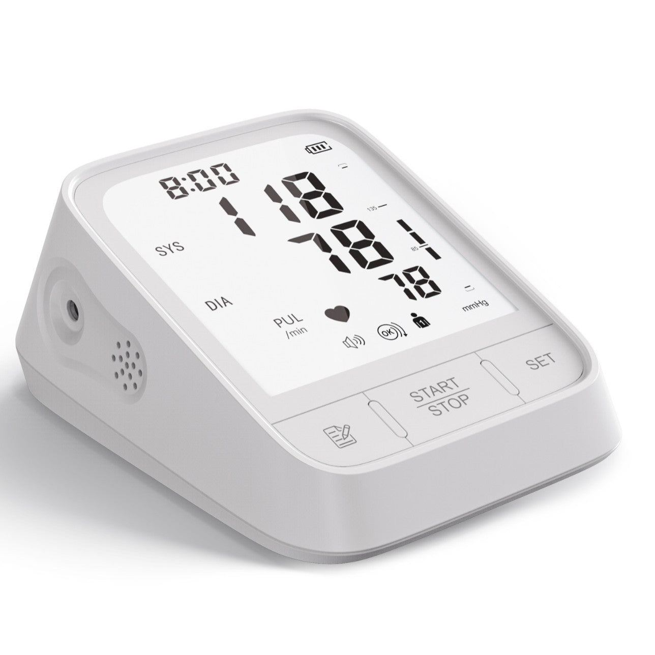 White Smart Upper Arm Blood Pressure Monitor - Medical Automatic BP Machine for Export