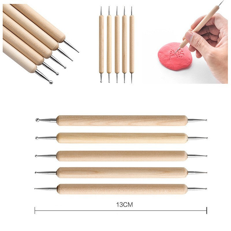 32-Piece Pottery Tool Set with Cloth Bag - DIY Clay Sculpting Kit for Kids