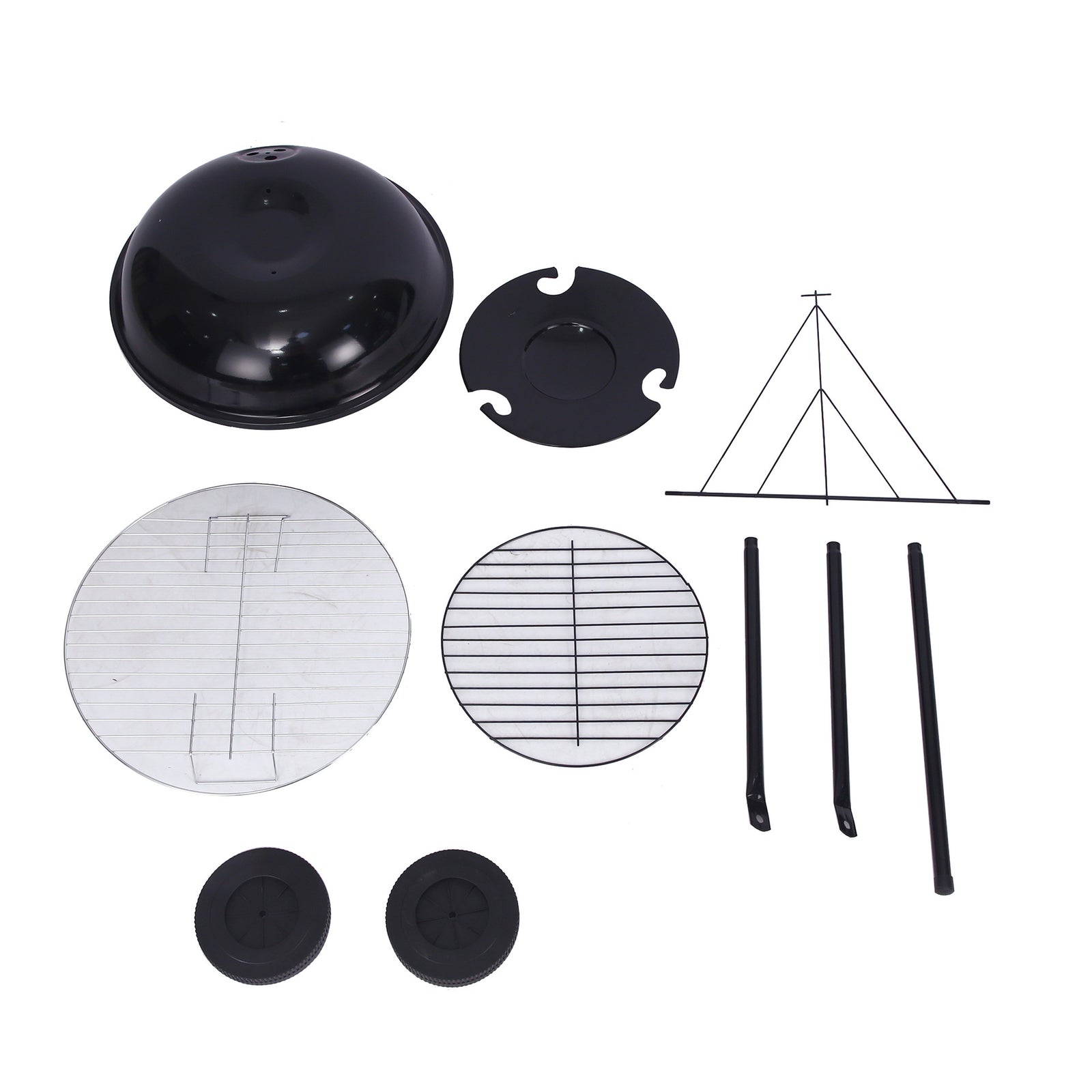 Outdoor Folding Apple-Shaped Stainless Steel Charcoal Barbecue Grill - 41cm Grill Net