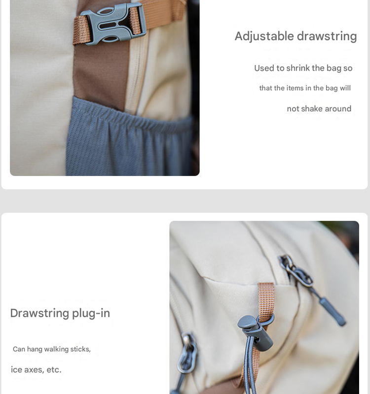 Brown 20L Lightweight Hiking Backpack for Camping, Travel, and Commuting