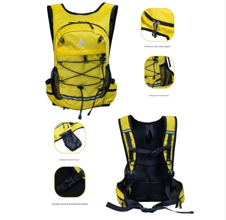 Grey Lightweight Hydration Backpack for Trail Running, Cycling, and Marathons