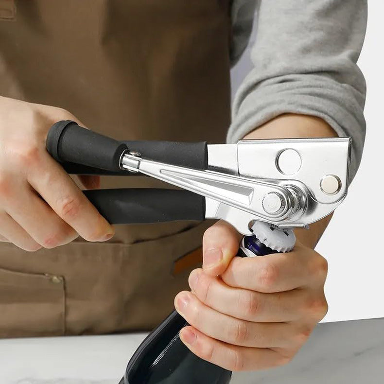 Heavy-Duty Manual Can Opener with Ergonomic Grip - Stainless Steel Cutter & Bottle Opener