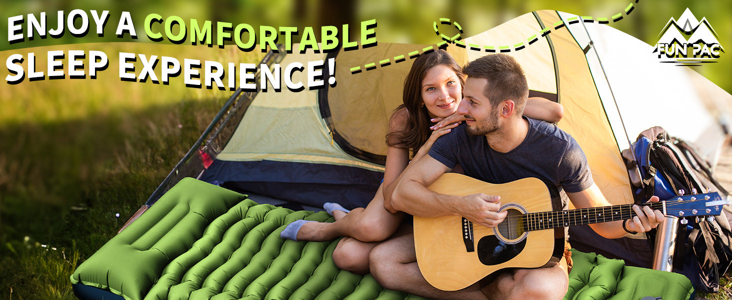 Grey 190cm Ultra-Light Foot Pump Inflatable Camping Sleeping Pad