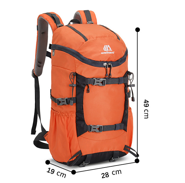 Black 20L Women's Orange Mountaineering Backpack - Water-Resistant