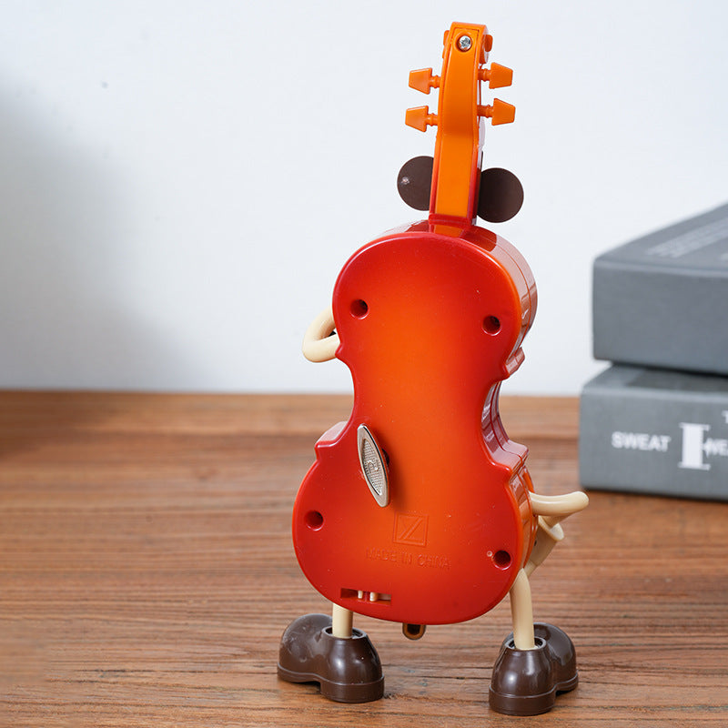 Dancing Musical Instrument Figurines - Wind-Up Guitar & Cello Toys with Moving Parts(Violin)