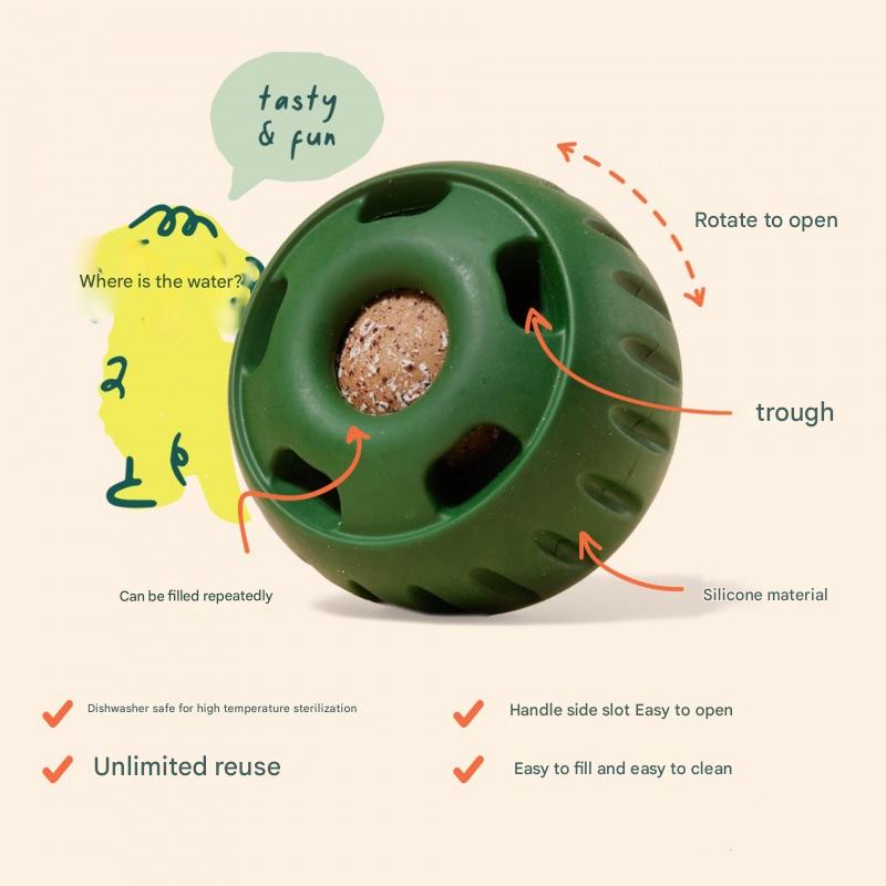 Interactive Dog Treat Dispensing Ball & Silicone Treat Mold Set - Durable, Dishwasher Safe(orange)