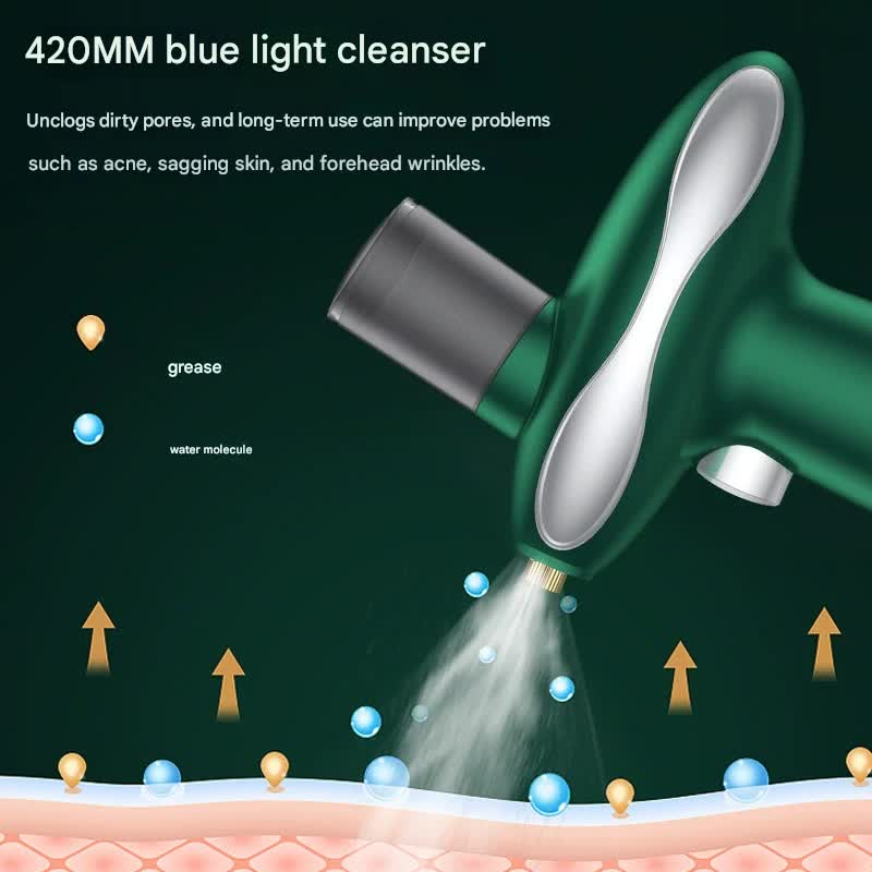 Portable Nano Facial Steamer & Oxygen Sprayer with Red/Blue Light Therapy(green)