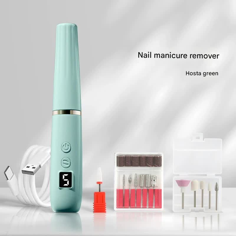 Portable Electric Nail Drill Machine Kit - 18000 RPM, 5-Speed, USB-C Rechargeable with LED Display(Green)
