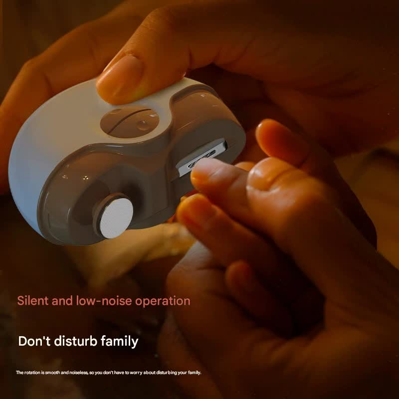 White Electric Nail Clipper & Filer - 2 Speed, Low Noise, Safe for Babies (1yr+) & Adults