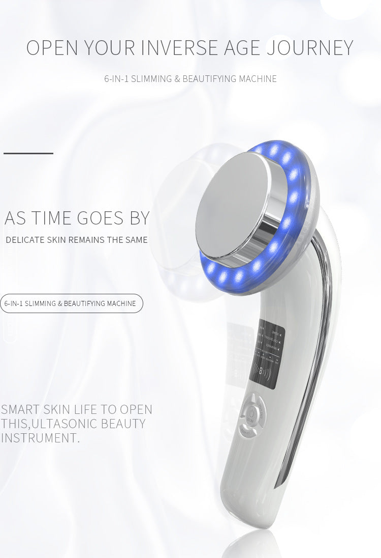 6-in-1 Ultrasonic Slimming & Beautifying RF Device - Body Sculpting & Skin Rejuvenation(white)