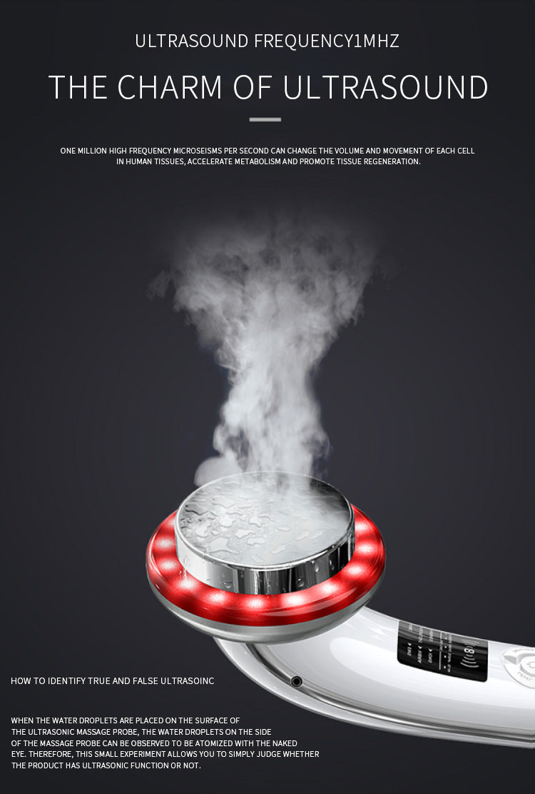 6-in-1 Ultrasonic Slimming & Beautifying RF Device - Body Sculpting & Skin Rejuvenation(black)