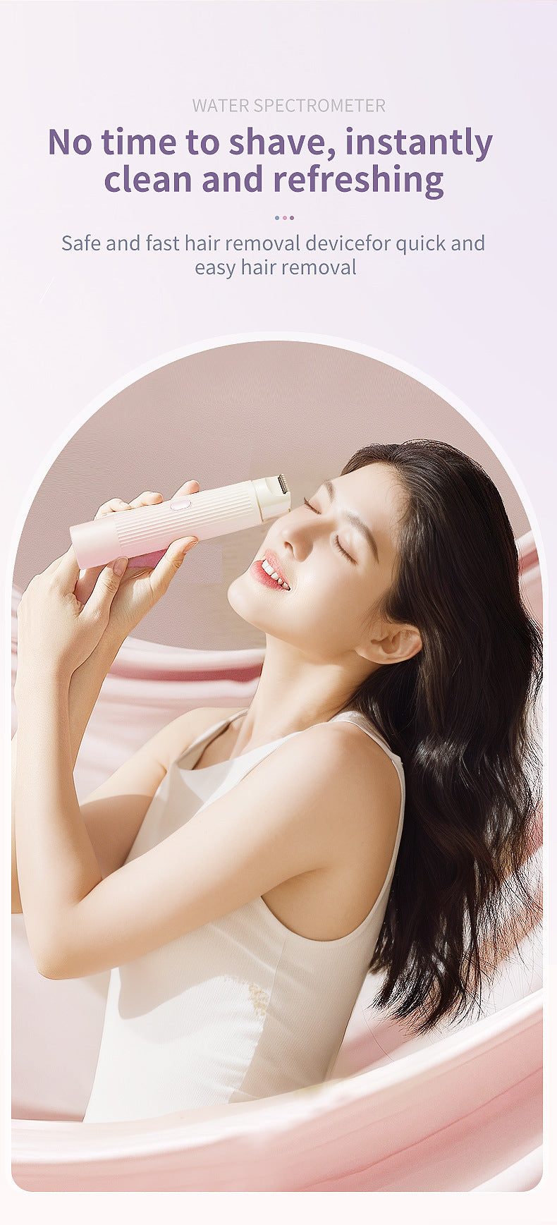 2-in-1 Electric Lady Shaver & Trimmer - Gentle Full Body Hair Removal, Portable & USB Rechargeable(Gradient Purple)