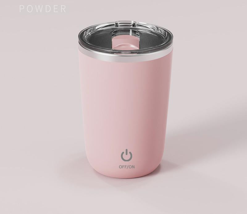 Mini Portable Electric Self-Stirring Mug - USB-C Rechargeable, 4-Hour Use, Stainless Steel (pink)