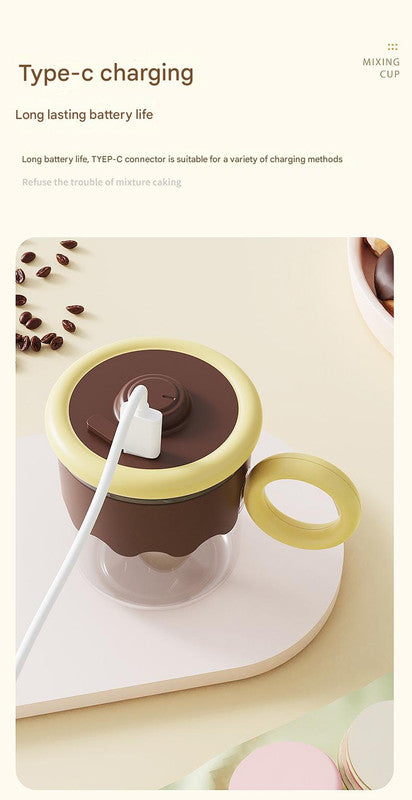 Automatic Self-Stirring Coffee Mug - 400ml, 5000RPM, USB-C Rechargeable with Trident Stirring Rod(green)