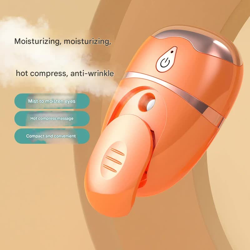 Portable Nano Mist Eye Massager & Humidifier - USB-C, Hot Compress, Wrinkle Reduction & Deep Hydration(orange)