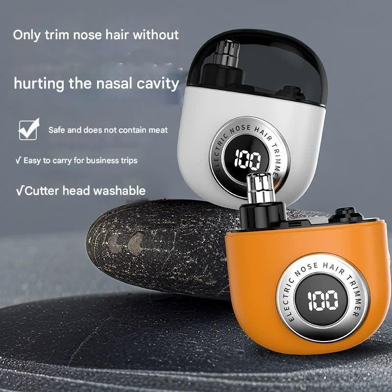 Mini Electric Nose Hair Trimmer - USB-C Rechargeable, LED Display, Washable Head, Painless Grooming(orange)