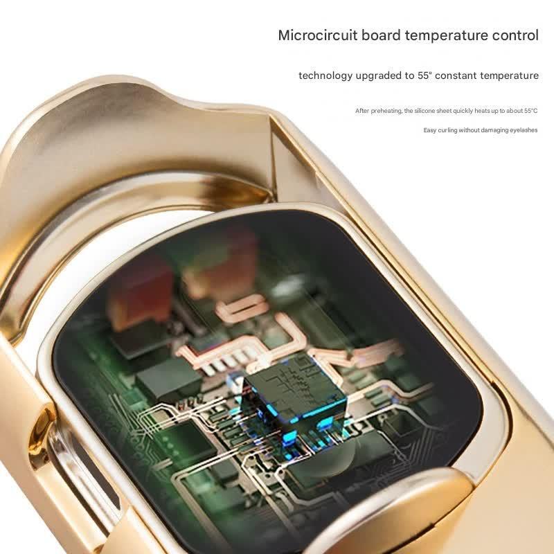 Rechargeable Electric Heated Eyelash Curler - 55C Constant Temperature, LED Display, Gentle Curling(Purple)