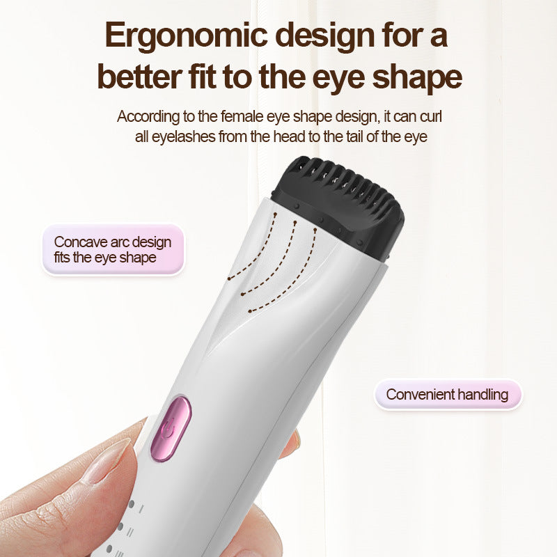 Rechargeable Heated Eyelash Curler - 3 Temperature Settings, 30s Rapid Heating & Anti-Scald Design(white)