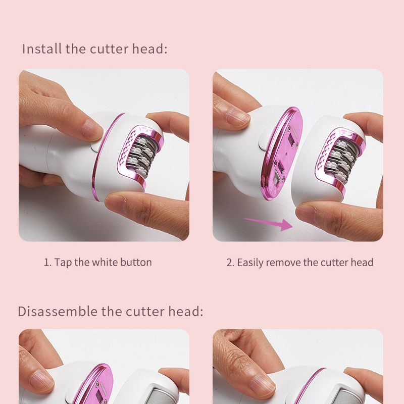 3-in-1 Ladies Electric Epilator, Shaver & Callus Remover with LED Display - Rechargeable & Waterproof(Gold)