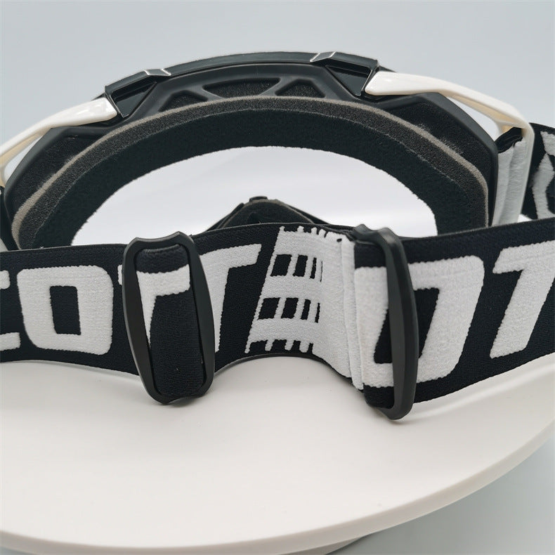 Performance Motocross & Off-Road Goggles - Increased Impact Protection with Lens Lock System(Red and blue frame blue film)