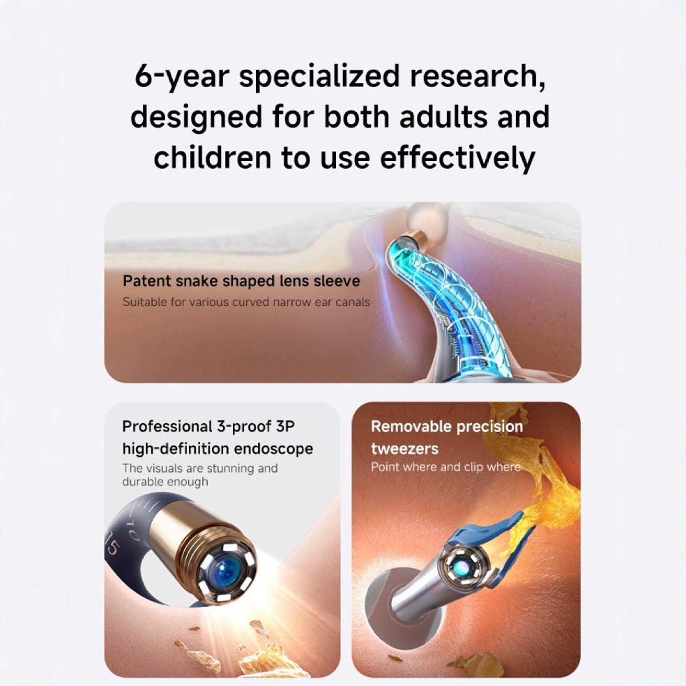 Smart Visual Ear Cleaner with HD Endoscope & Precision Tweezers - Safe for Adults & Children(blue)
