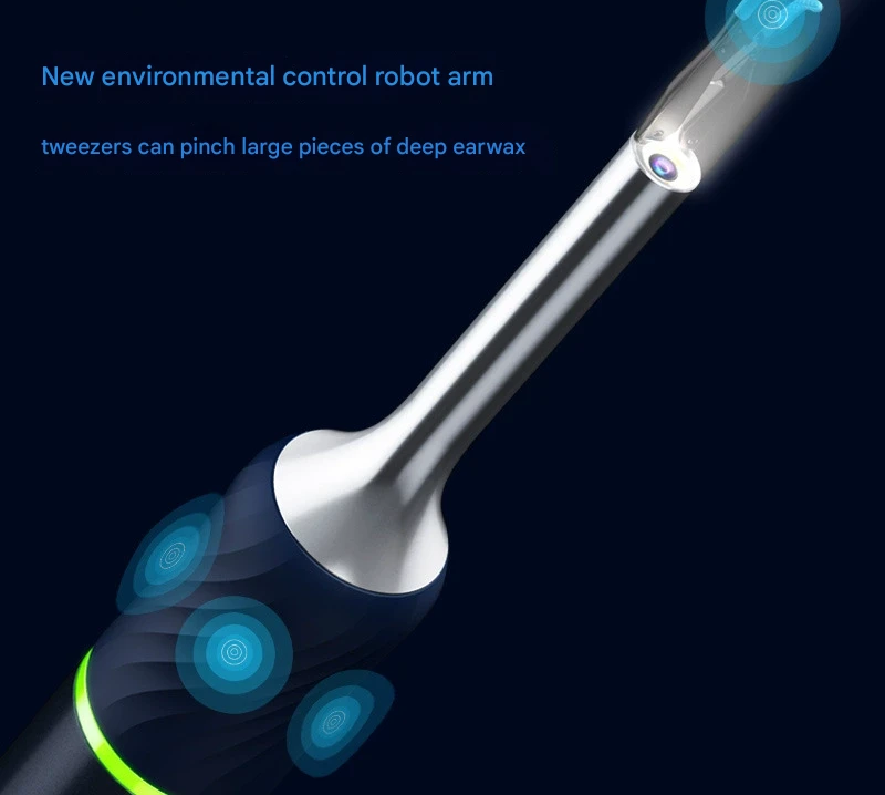 Smart Visual Ear Cleaner with HD Endoscope & Precision Tweezers - Safe for Adults & Children(Light blue)