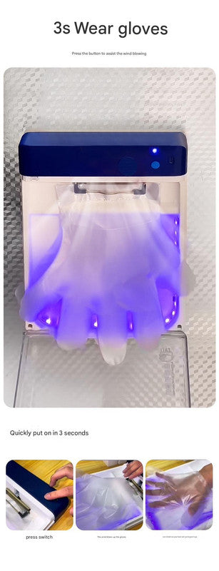 Automatic Disposable Glove Dispenser Machine with UV Sterilization - Quick & Hygienic Gloving,Gloves not included(green)