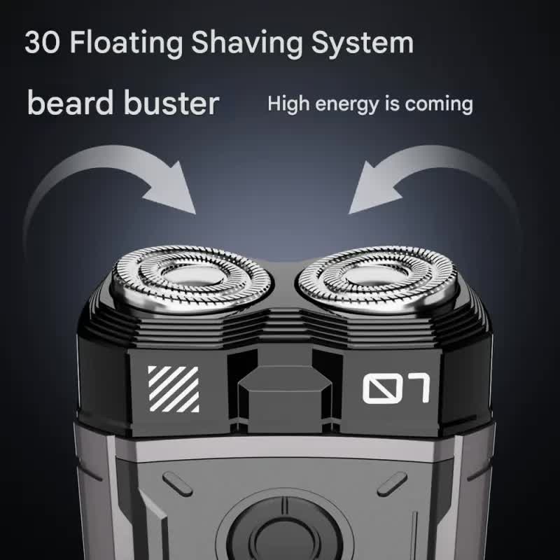 K002 Mini Electric Shaver - 3D Floating Head, IPX7 Waterproof, Type-C Charging, 70 Min Runtime Product Description(white)
