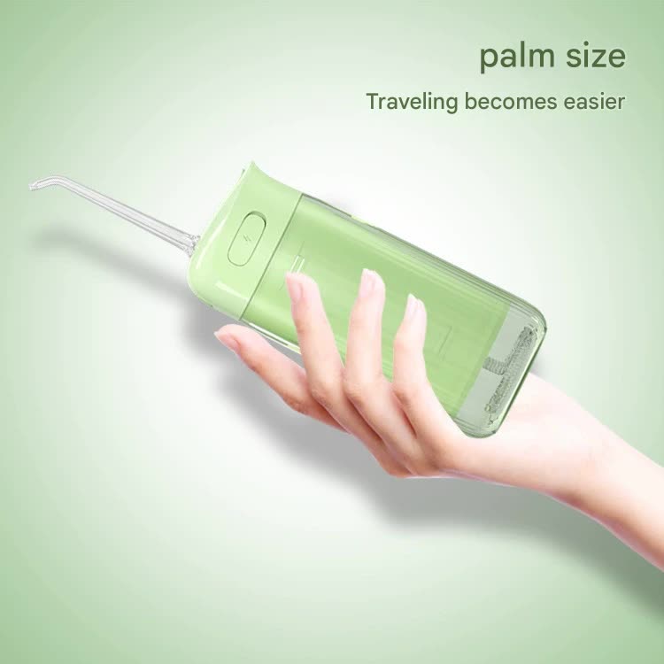 Portable Water Flosser - 70-Day Battery, 4 Modes, 5 Nozzles, IPX7 Waterproof, 200ml Telescopic Tank(Green)