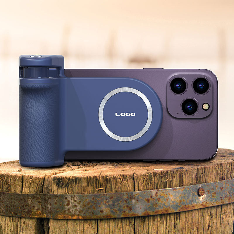 MagSafe Compatible Camera Grip & Phone Stand with Detachable Bluetooth Remote - Versatile Photography Assistant(grey)