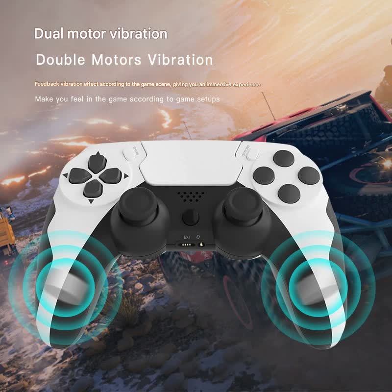 Wireless Gaming Controller - Bluetooth 4.0, Double Motor Vibration, Sensitive Touchpad & 8H Playtime(Blue black)